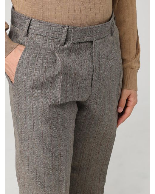 PT01 Gray Striped Casual Pants for men