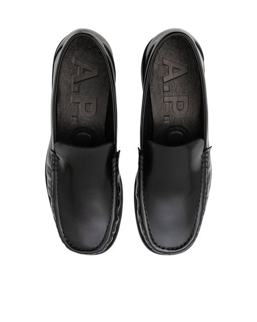A.P.C. Black Square-Toe Formal Business Shoes for men