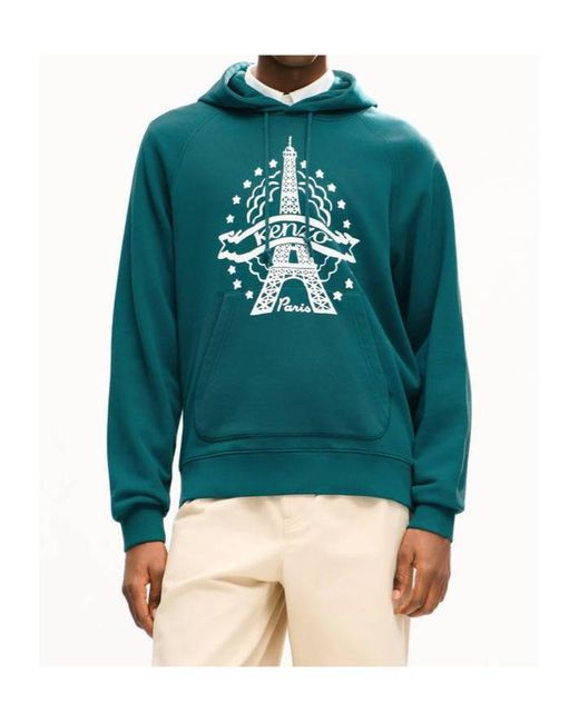 KENZO Green Eiffel Tower Design' Hoodie for men