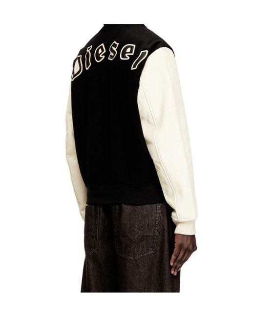 DIESEL Black Arry College Bomber Jacket for men