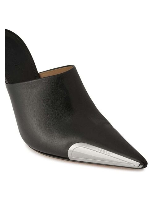 Off-White c/o Virgil Abloh White Pointed Toe Slip-On Mules