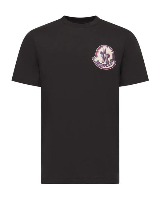 Moncler Black Logo Printed Crewneck T-Shirt for men