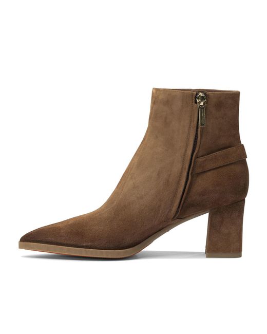 Santoni Brown Pointed High-Heeled Ankle Boots