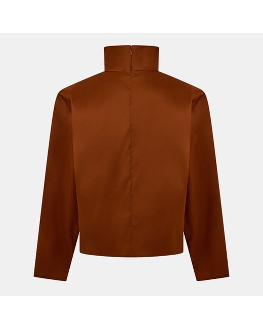 Saint Laurent Brown Solid-Color Versatile Tops
