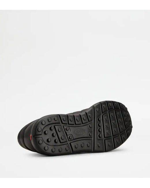 Tod's Black Leather Lace-Up Sneakers for men