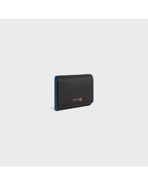 Céline Black Fine Wallet Triomphe Stamp