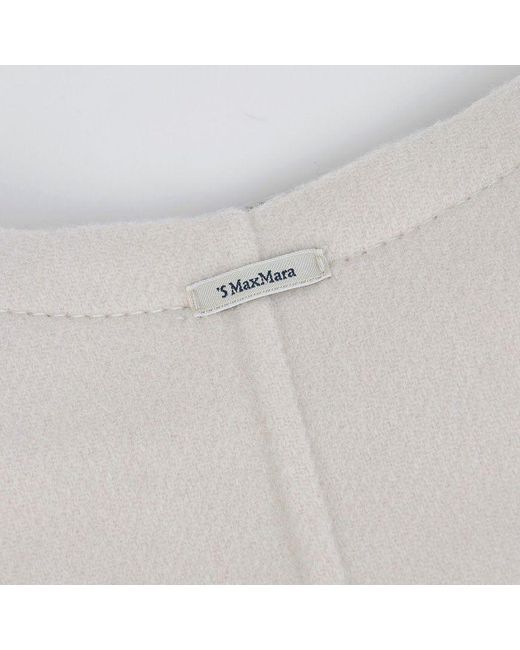 Max Mara White Long-Sleeved Wool Jacket
