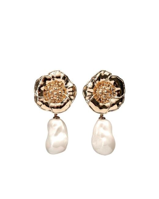 Carolina Herrera White Pendant Earrings