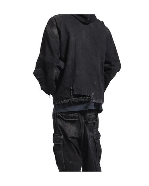 Balenciaga Black Hooded Workwear Jacket for men