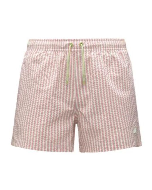 K-Way Pink Hazel Multistripes Beach for men