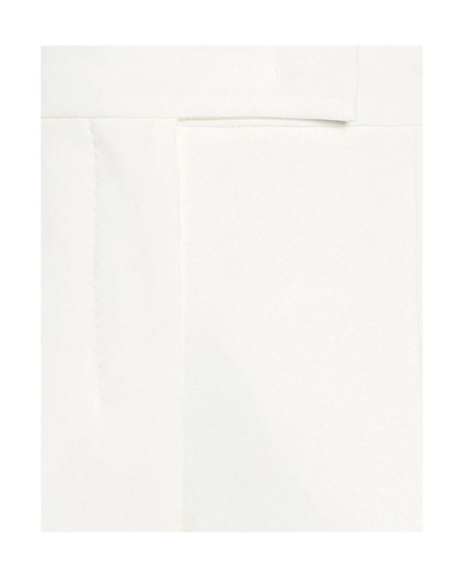 Max Mara White Plain Colour Casual Trousers