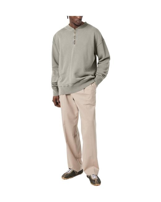 Maison Margiela Gray Quarter Zip Fleece Top for men
