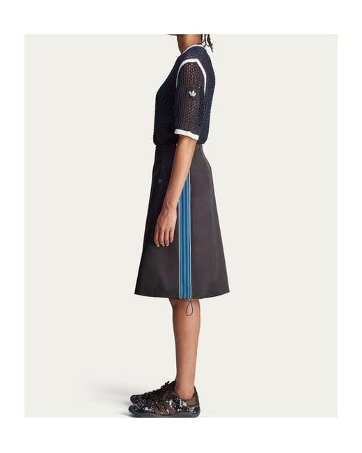 Adidas by Wales Bonner Gray Satin Stripe-Detail Skirt