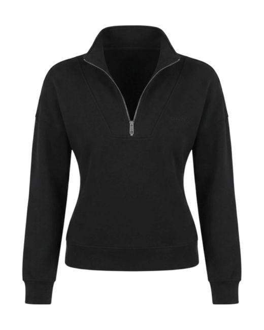Calvin Klein Black Half-Zip Logo-Embroidered Sweater