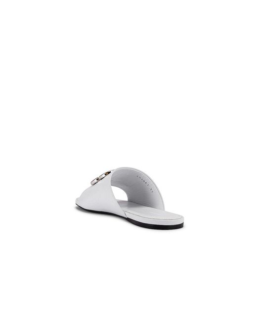 Balenciaga White Bb Buckle Sandals