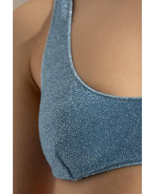 Oseree Blue Glitter-Detailing Bikini
