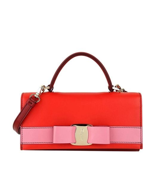Ferragamo Red Bowknot Shoulder Bag