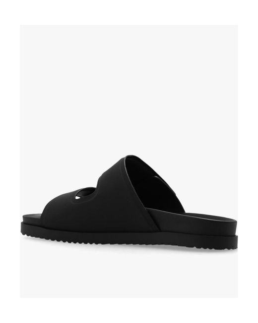 DSquared² Black Logo Printed Open Toe Sandals for men