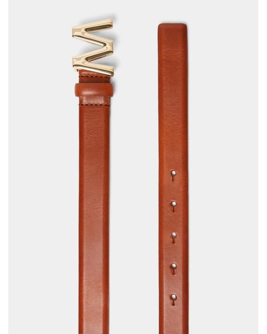 Weekend by Maxmara Brown Logo Plaque Buckle Belt