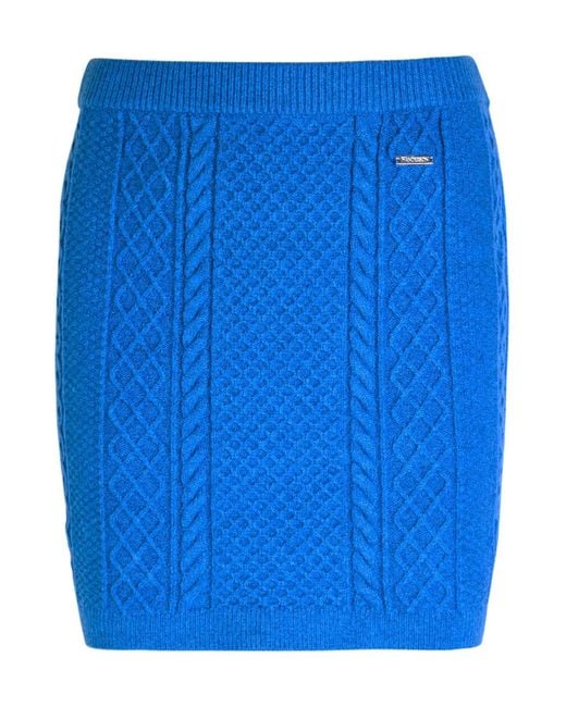 J.W. Anderson Blue Cable-Knit Mini Skirt