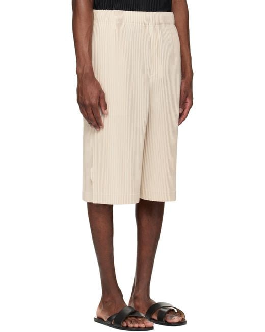 Homme Plissé Issey Miyake White Homme Plissé Issey Miyake Wear Or Wrap Shorts for men