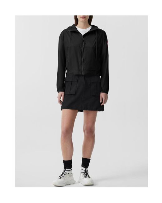 Canada Goose Black Kaslo Zip-Up Cropped Windbreaker