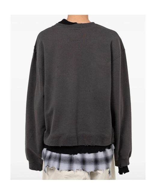 Maison Mihara Yasuhiro Black Layered Embroidery Sweatshirt for men