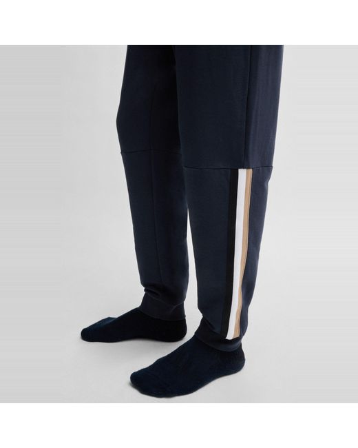 Boss Blue Simple Solid Color Casual Pants for men