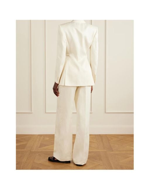 Gabriela Hearst White Epona Textured Linen Blazer