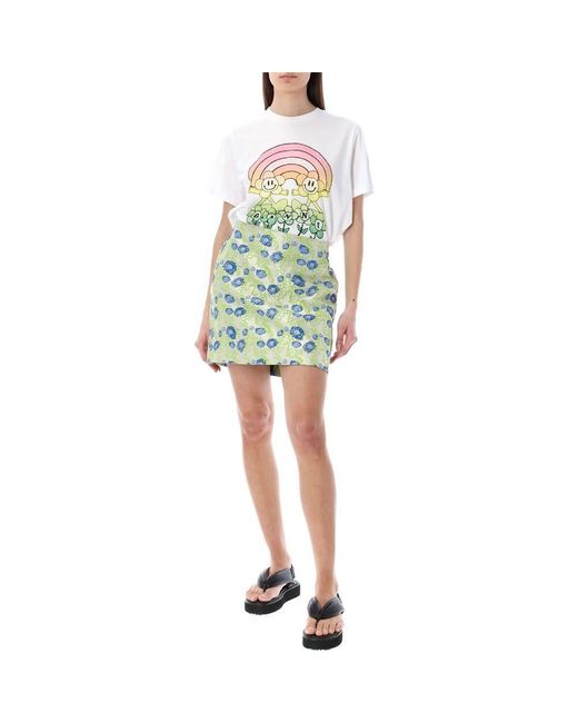 Ganni Blue 3D Jacquard Mini Skirt