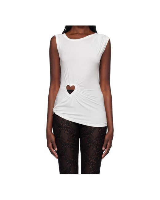 Ambush White Heart-Shaped Pattern Vest