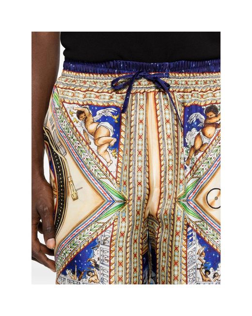 Casablanca Blue Take Me To Church Satin Shorts for men