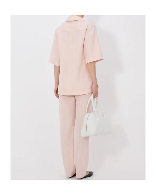Loulou de Saison Pink Ermo Open Neck Top