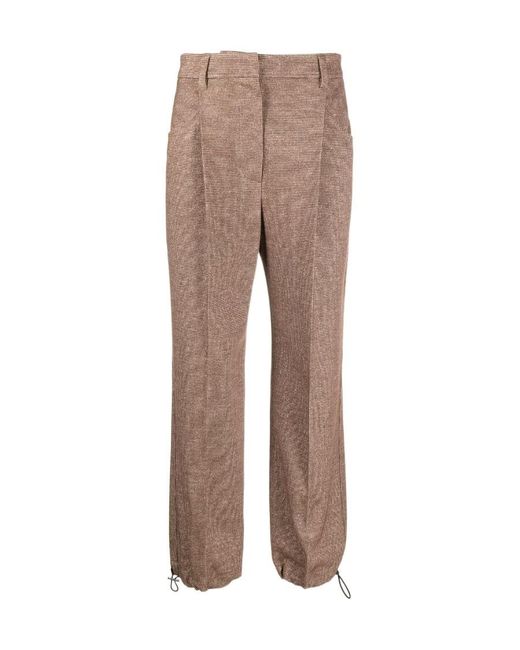 Brunello Cucinelli Natural Toggle Cuff Tailored Trousers