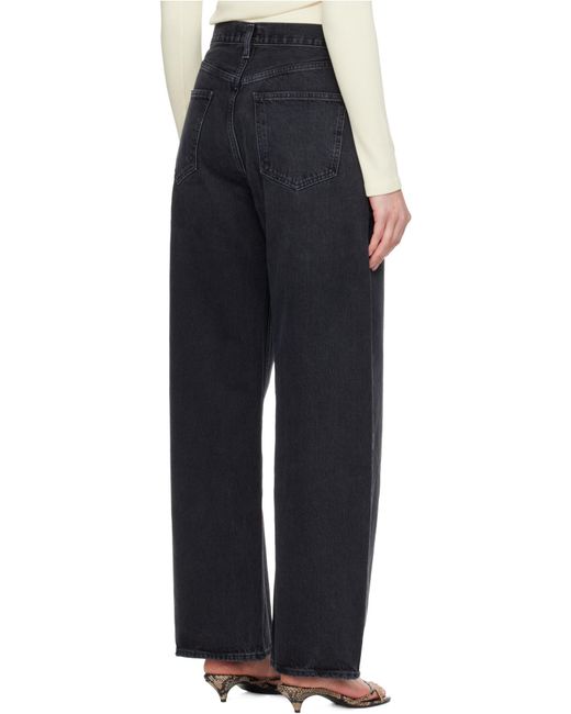 Agolde Black Five-Pocket Denim Trousers