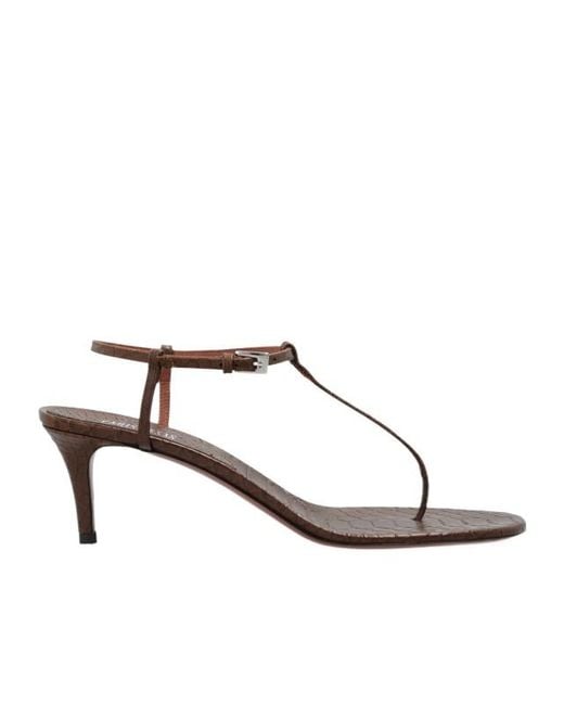 Paris Texas White Crocodile-Effect Leather Sandals