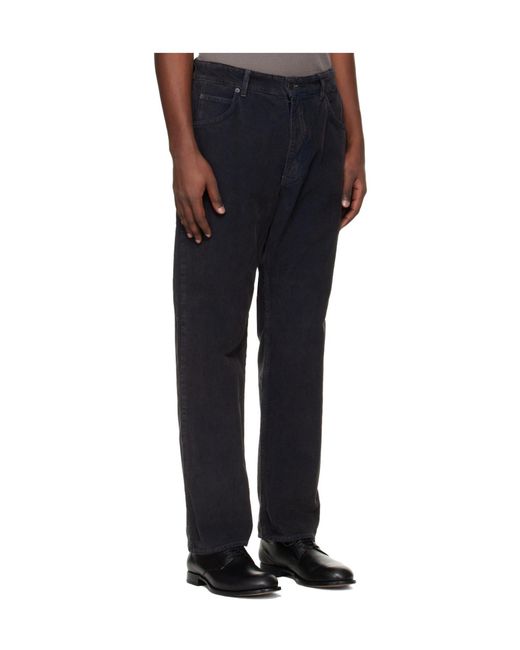 Studio Nicholson Blue Woodstock Belt Loop Casual Trousers for men