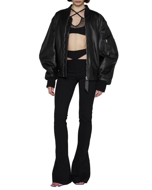 The Attico Black The Remi Cut Out Flared Trousers