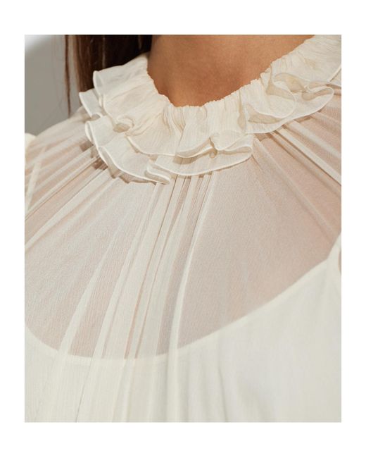 Chloé White Chloé Ruffled Long Dress