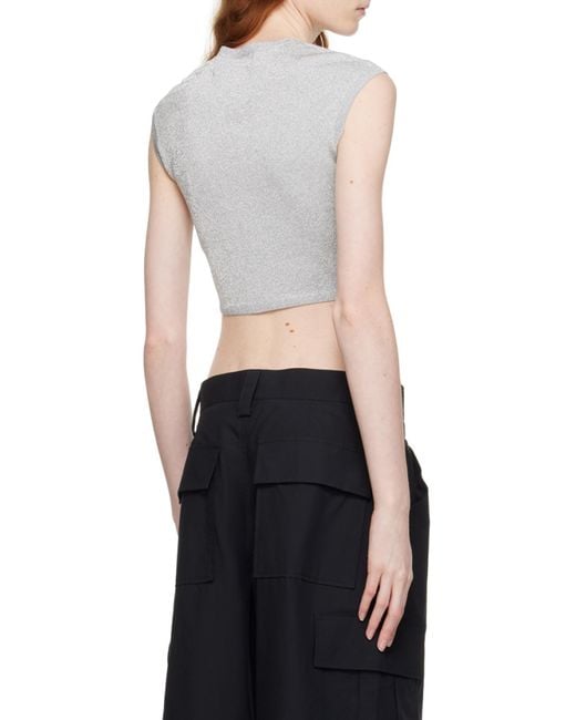 Alexander Wang Gray Sleeveless Crop Top