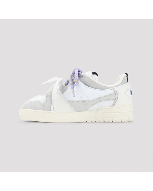 Moschino White Logo-Patch Panelled Sneakers