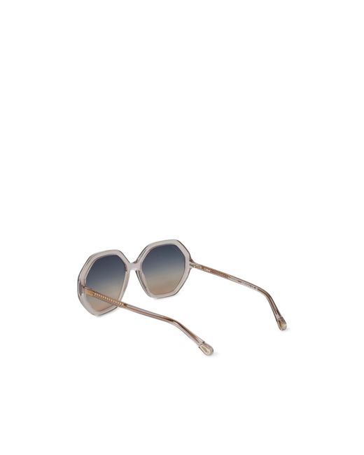 Chloé White Geometric Frame Sunglasses