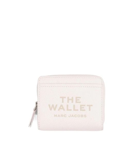 Marc Jacobs White Logo Printed Zipped Mini Compact Wallet