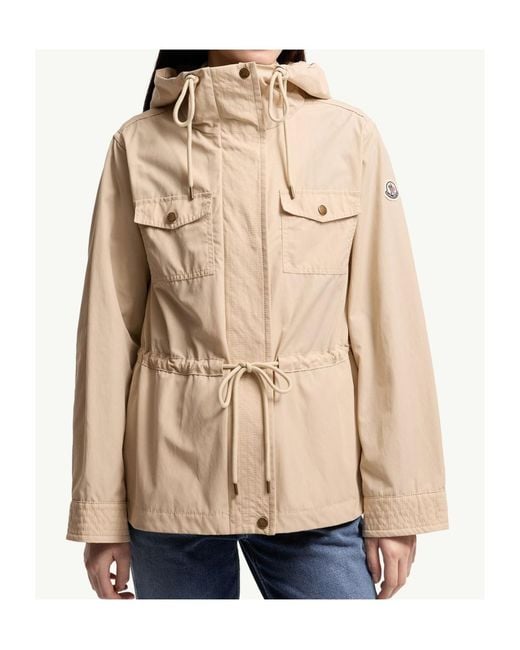 Moncler Natural Serin Hooded Cotton Blend Parka
