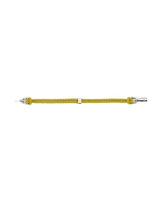 Gucci Yellow Braided Bracelet With Piston Detail