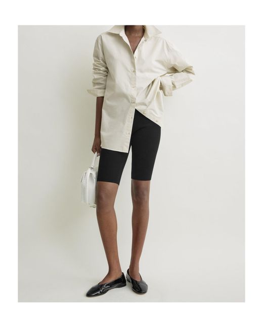 Totême Black Elastic Knee-Length Shorts