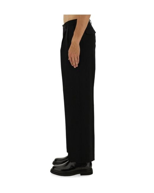 sunflower Black Pleated Wide Leg Pants for men