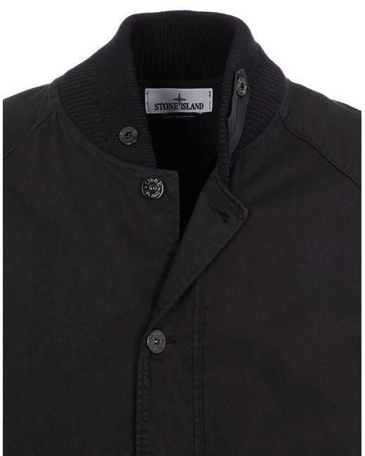 Stone Island Black Logo Medallion Casual Jacket for men