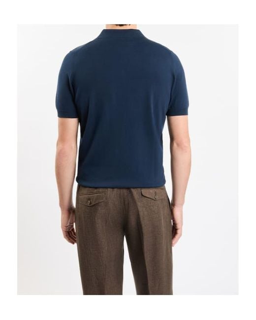 Fay Blue Cotton Polo Shirt for men