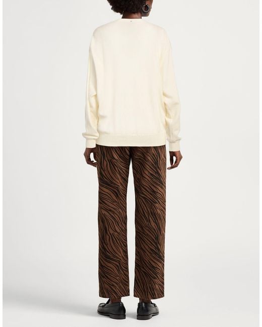 Sportmax White Lightweight V-Neck Long-Sleeve Knit Top